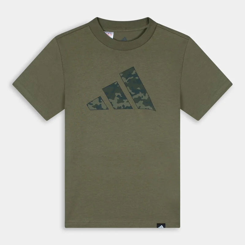 T-shirt Adidas con logo in camouflage bambino