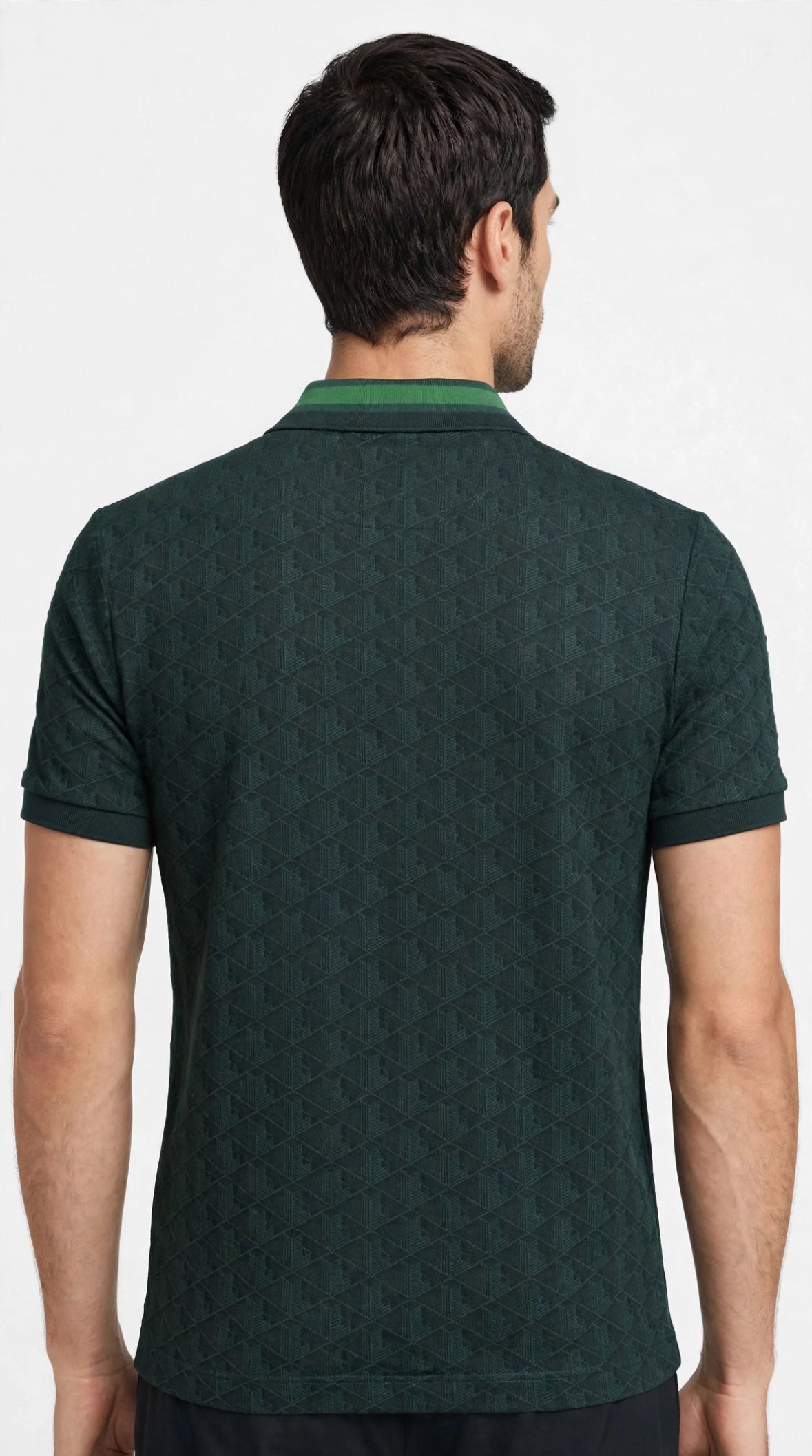 Polo uomo lacoste dal taglio classico in jacquard con monogramma