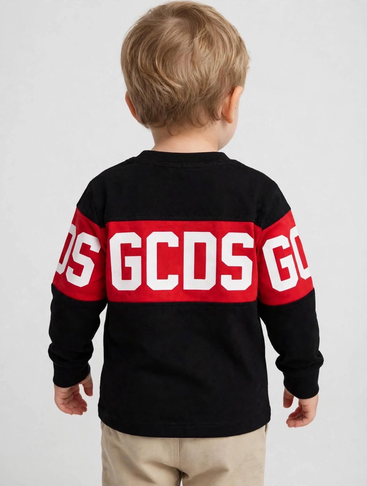 GCDS T-shirt Nera A Maniche Lunghe Con Logo Per Neonati