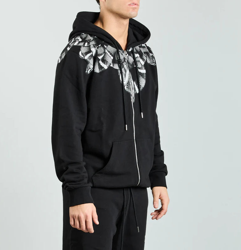 Felpa Cappuccio Con Zip Marcelo Burlon Pitone