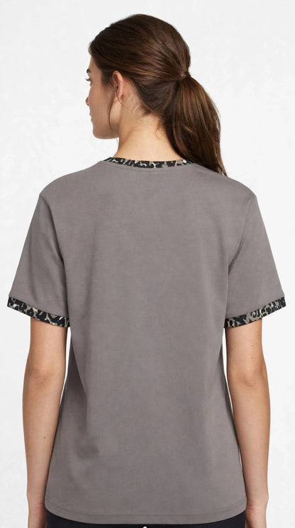 PUMA T-shirt manica corta DARE TO TEE beige da donna con nastro logo sulle maniche