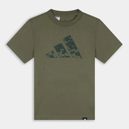 T-shirt Adidas con logo in camouflage bambino