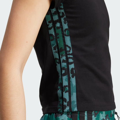 T-shirt Adidas donna stampa animalier 3 Strisce