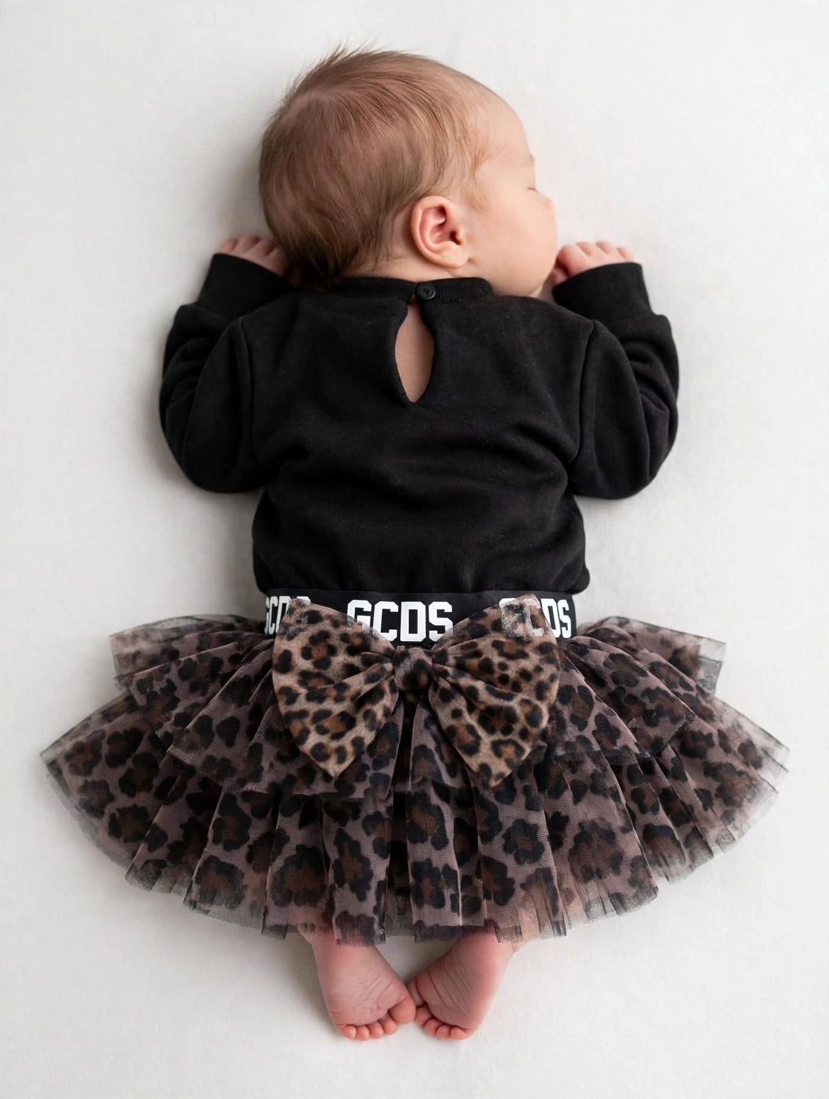 felpa neonata Gcds con logo in tulle