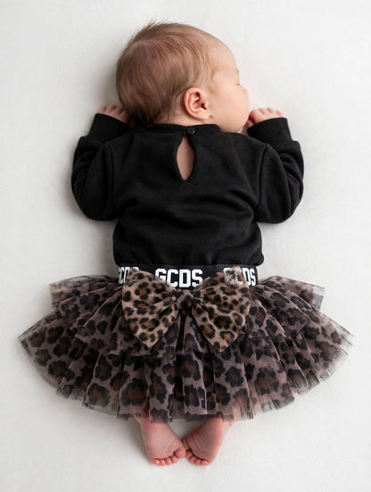 felpa neonata Gcds con logo in tulle