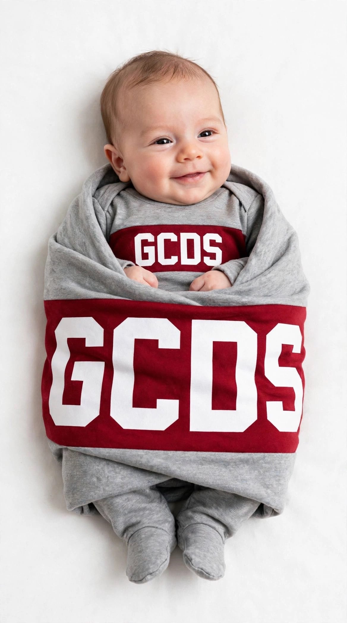 GCDS Copertina da neonato con maxi logo iconico frontale