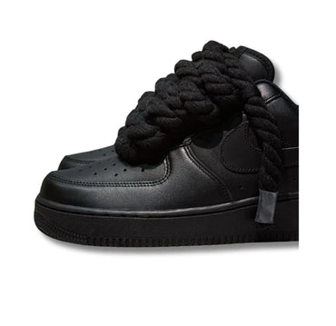 Scarpa Nike Air force 1 CUSTOM CORDA LACES nero