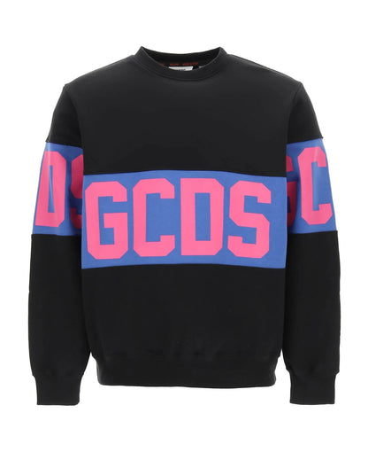 Felpa girocollo con Banda Logo GCDS