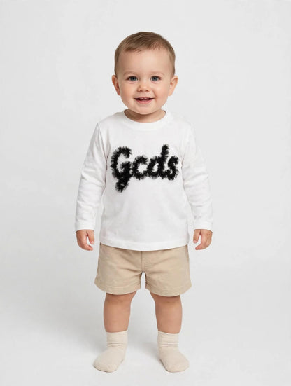 T-shirt Gcds manica lunga neonata con logo in tulle