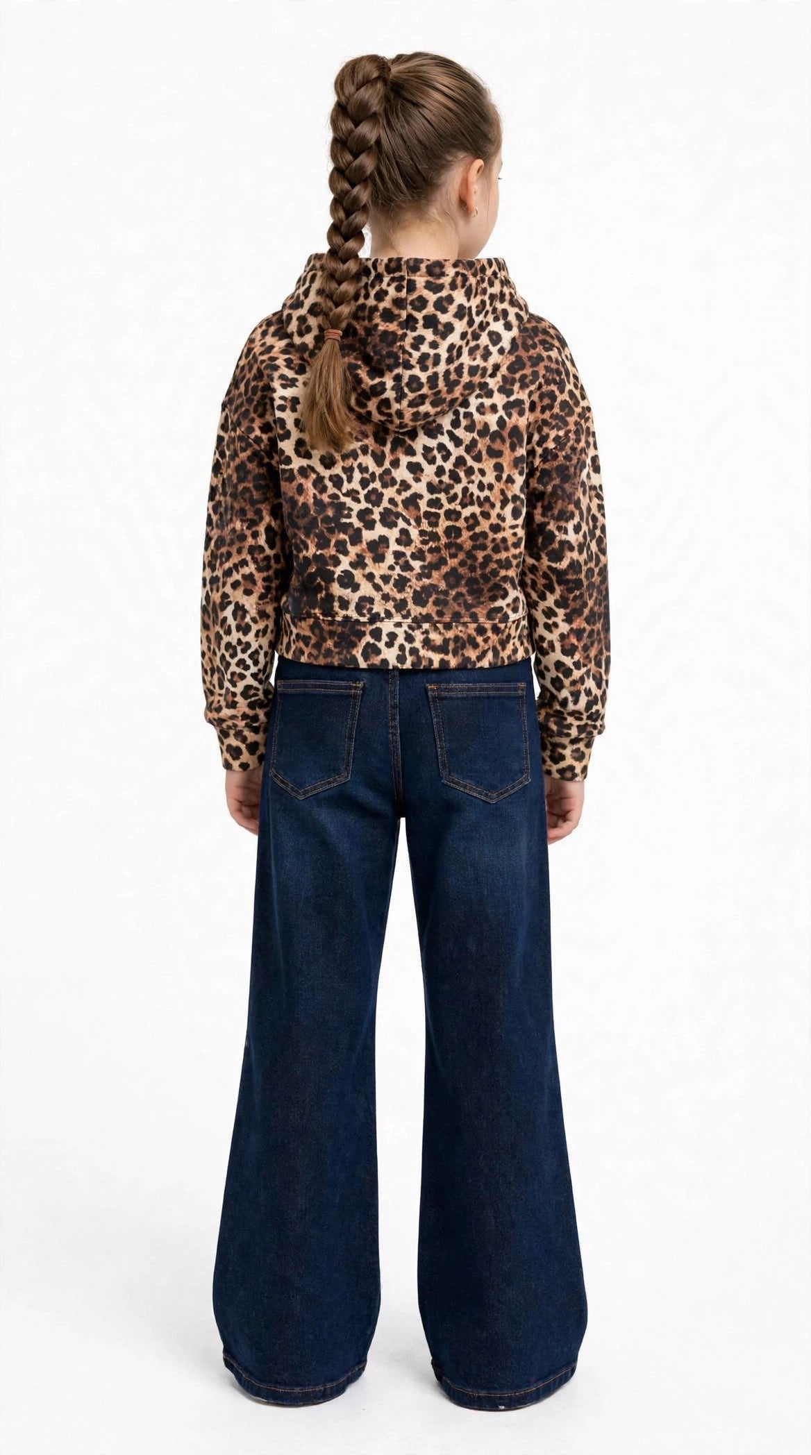 Felpa Gcds bambina animalier cappuccio