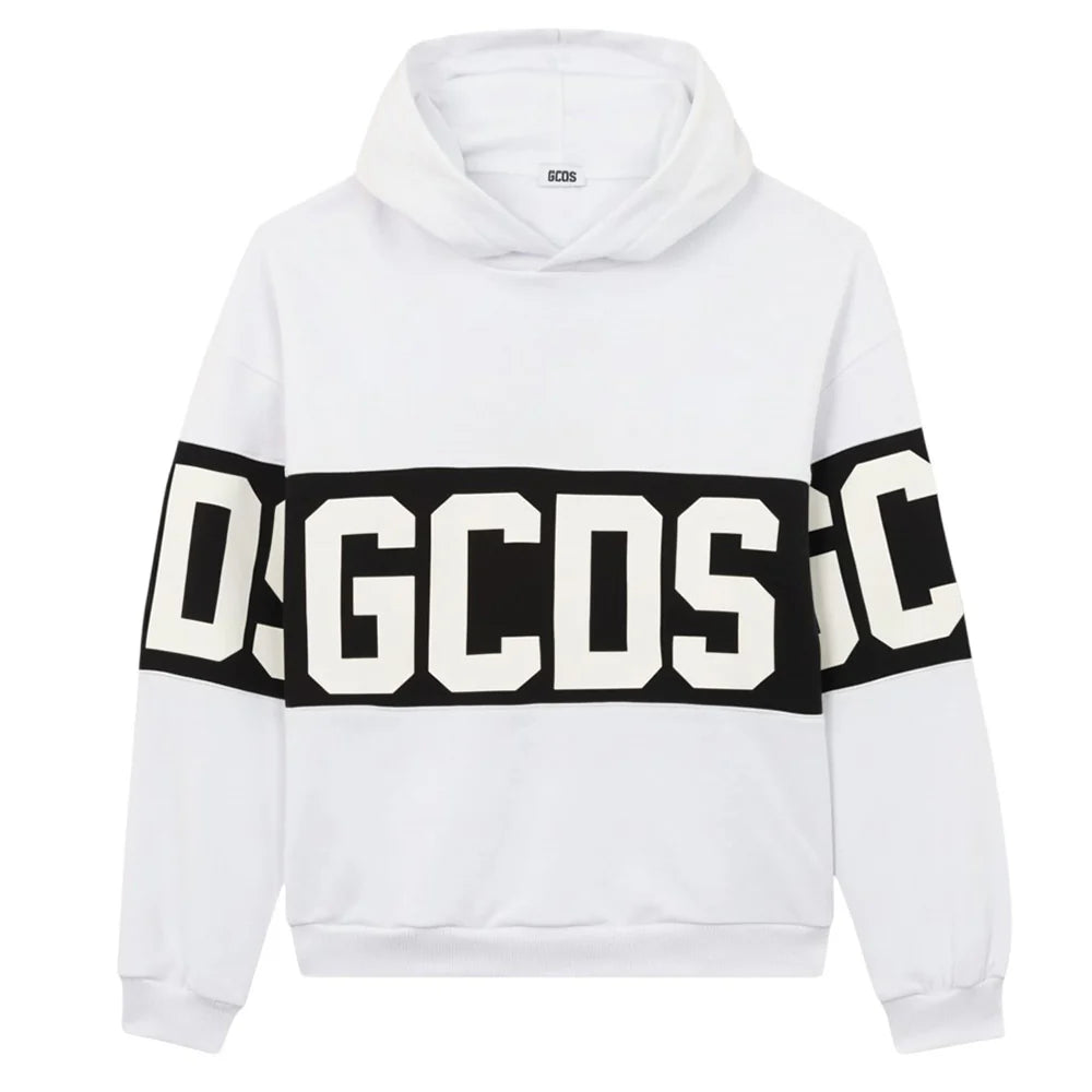 Felpa big logo Gcds bambino con cappuccio