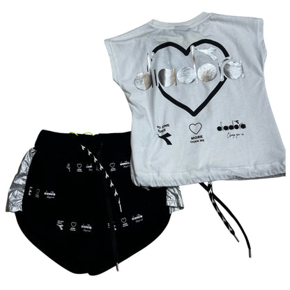 T-shirt + bermuda bambina Diadora