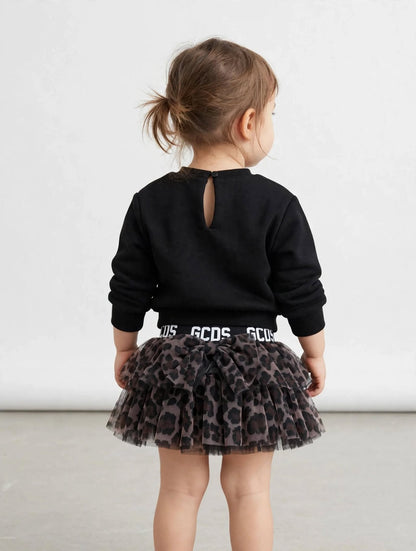 Gonna leopardata in tulle