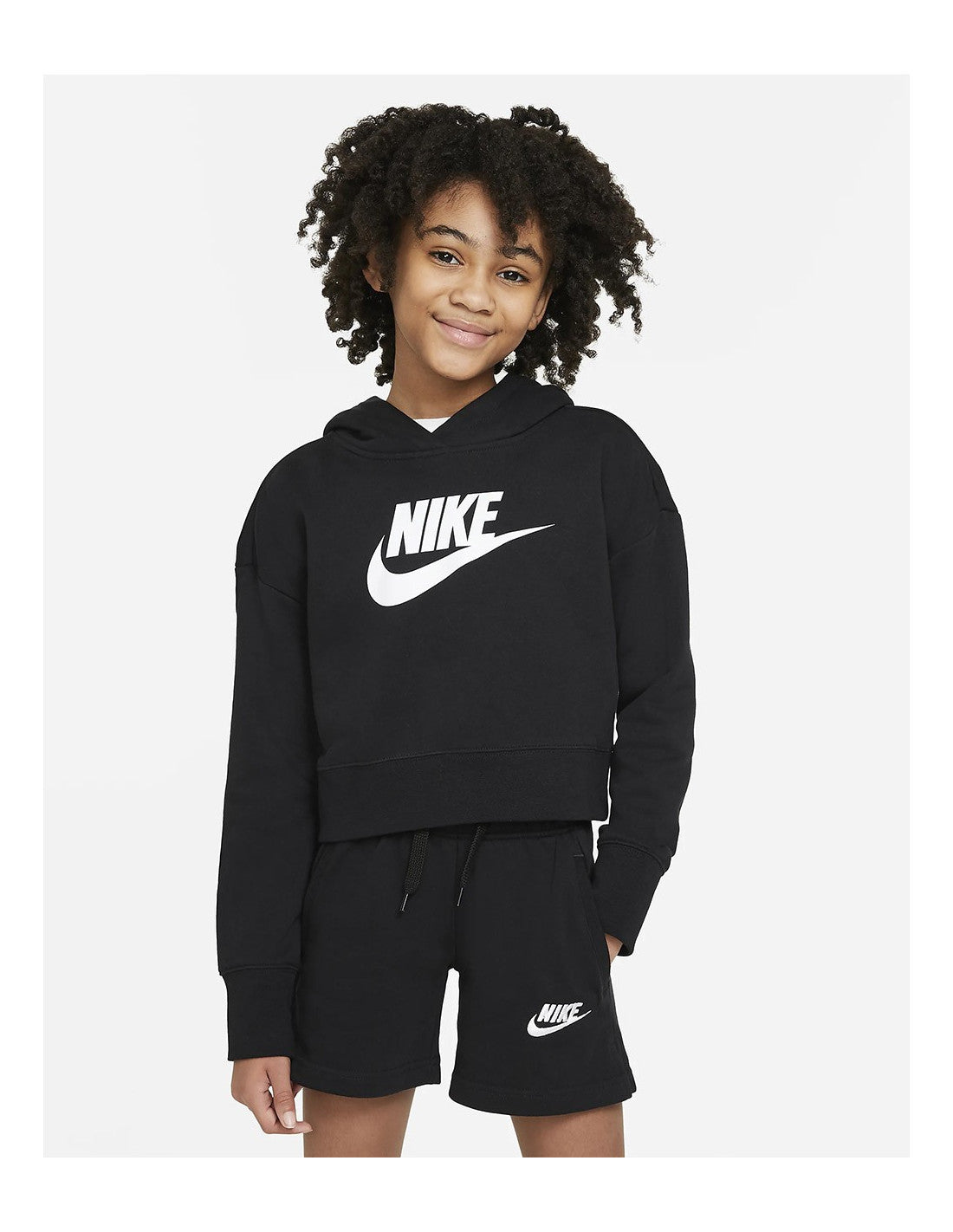 Felpa bambina Nike club ft crop hoodie