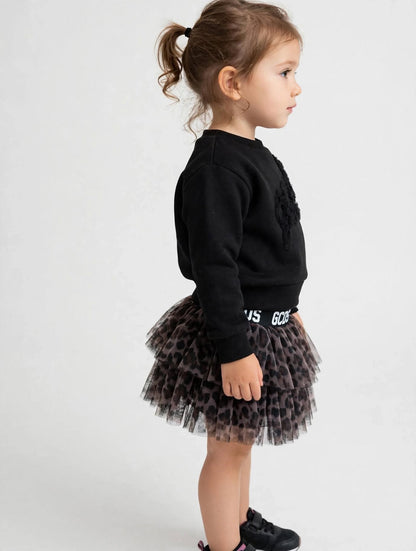 Gonna leopardata in tulle