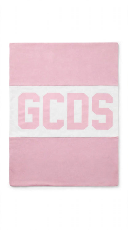 GCDS Copertina da neonato con maxi logo iconico frontale