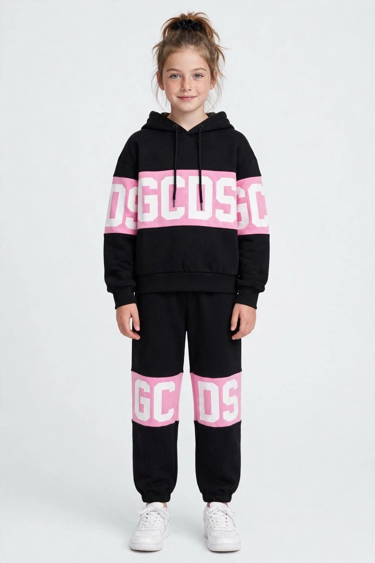 Felpa GCDS bambina big logo cappuccio