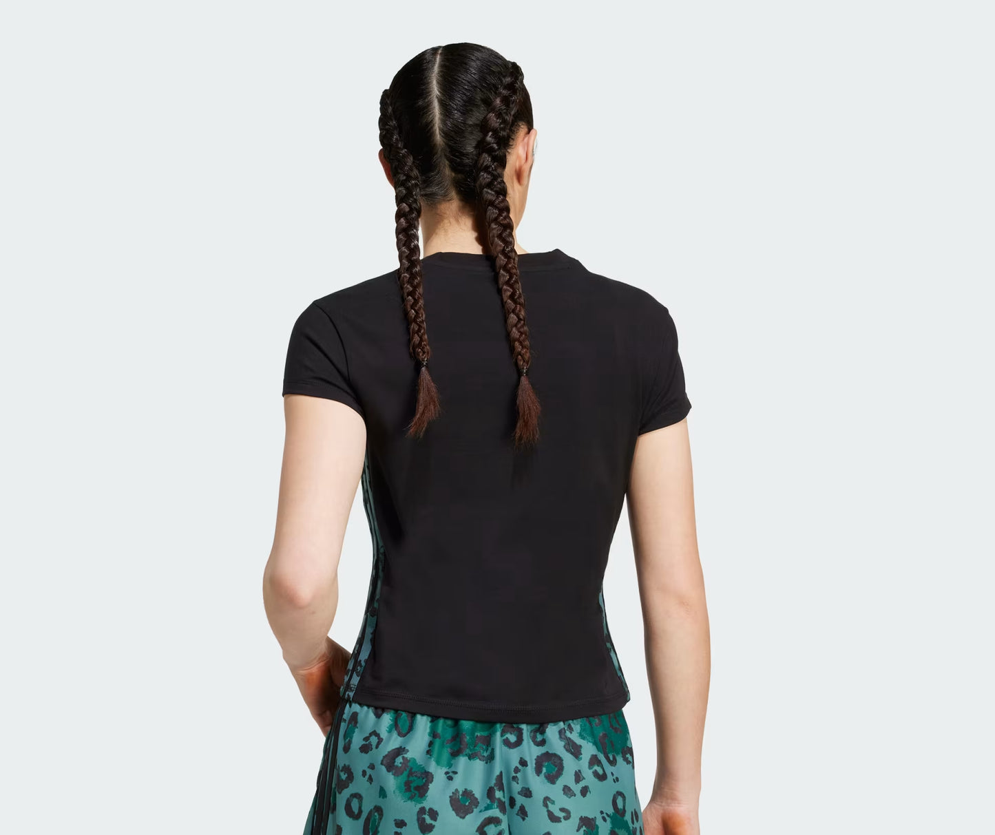 T-shirt Adidas donna stampa animalier 3 Strisce