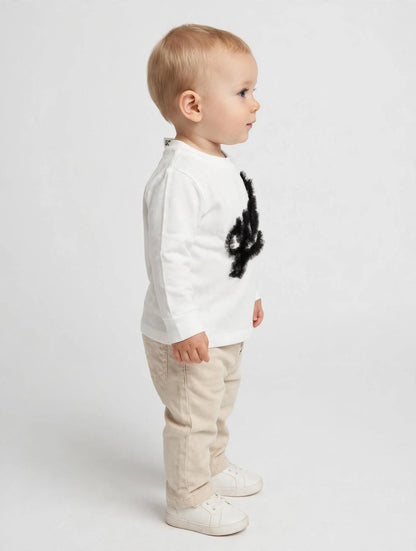 T-shirt Gcds manica lunga neonata con logo in tulle