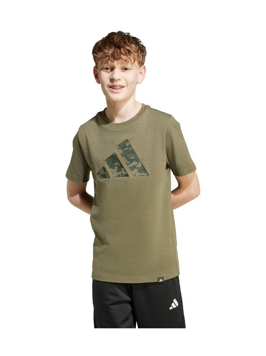 T-shirt Adidas con logo in camouflage bambino