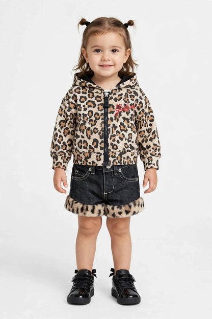 SHORT IN JEANS NEONATO GCDS ANIMALIER
