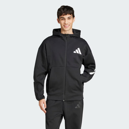 Felpa uomo Adidas con cappuccio e zip intera ZNE