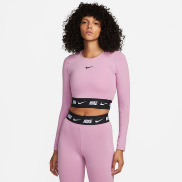 T-shirt crop Nike donna manica lunga